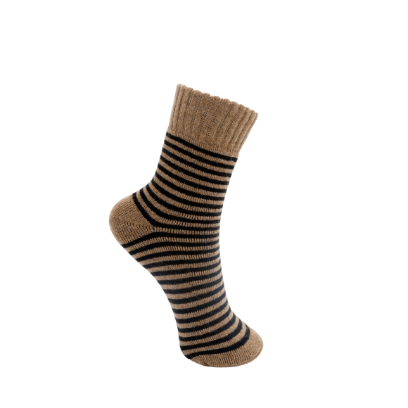 BLACK COLOUR - COFFEE BCICE STRIPED SOCK