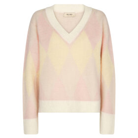 MOS MOSH - SILVER PINK MIRANA V-NECK KNIT