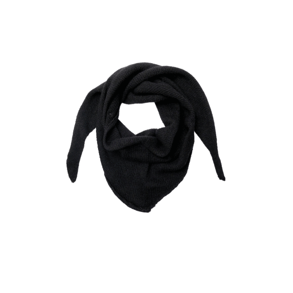 BLACK COLOUR - BLACK BCTRIANGLE KNITTED SCARF