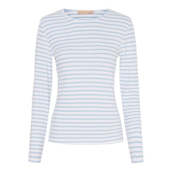 MARTA - CEL/WHITE LONG SLEEVED TEE