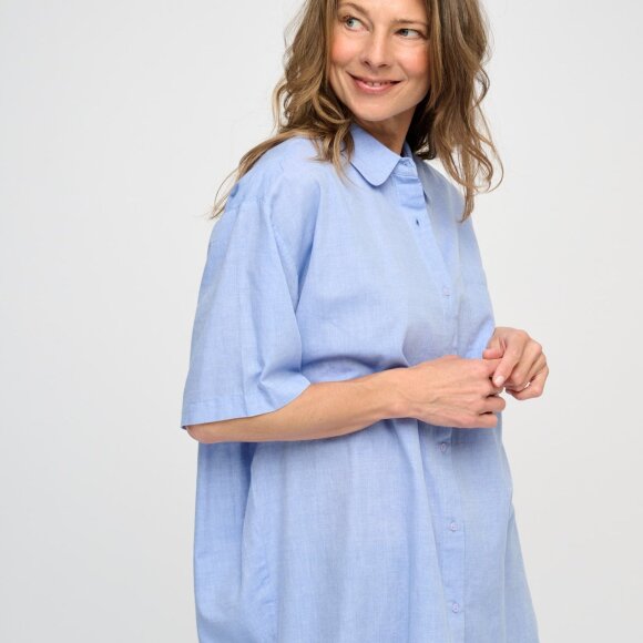 MOSHI MOSHI MIND - LIGHT BLUE ROSE SHIRT CHAMBRAY