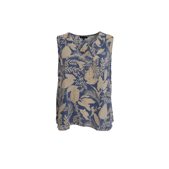 BLACK COLOUR - FLORAL BLUE BCLUNA V-NECK TOP