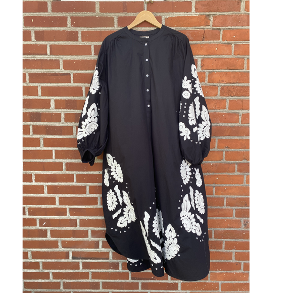 SISSEL EDELBO - BLACK RIKKE ORG COTTON DRESS