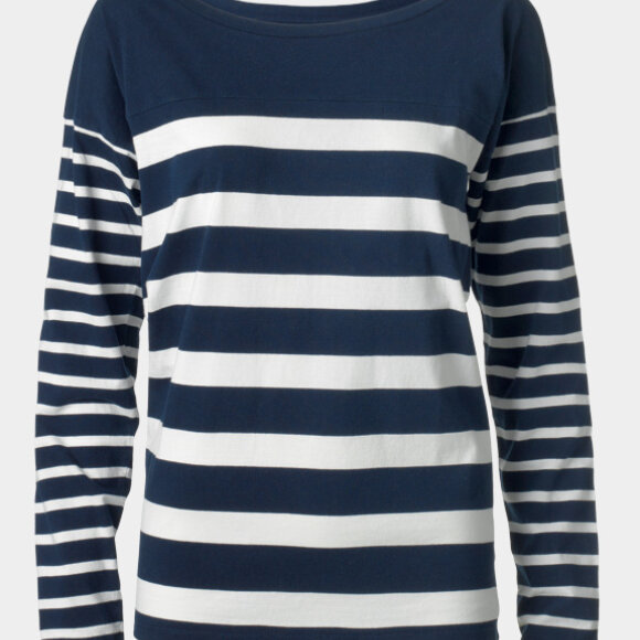 MADS NØRGAARD - NAVY/ECRU STRIBET BLUSE
