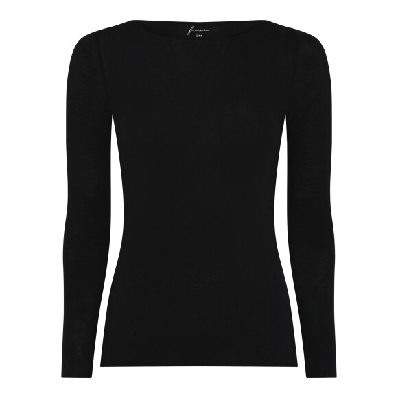 FRAU - BLACK LIMA CASHMERE BOATNECK