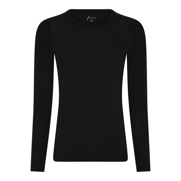 FRAU - BLACK LUCCA CASHMERE LS O-NECK