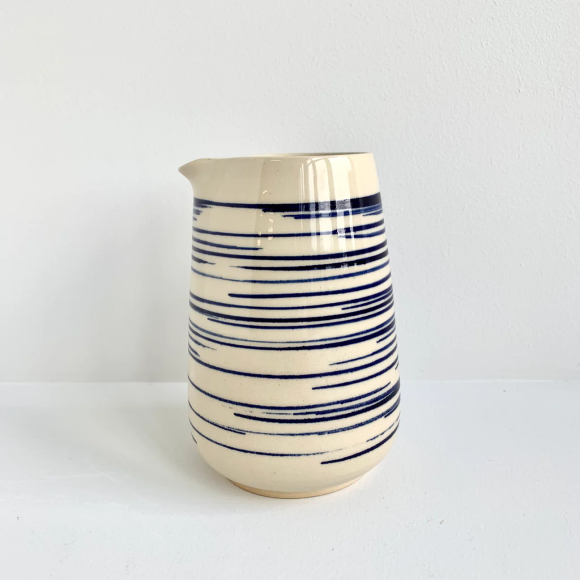 BORNHOLMS KERAMIKFABRIK - BLUE PINSTRIPE MILK JUG