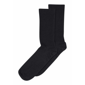 MP DENMARK - BLACK FINE WOOL RIB SOCKS