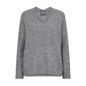 MOS MOSH - GREY MEL MMTHORA V-NECK KNIT