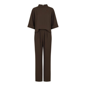 NEO NOIR - BROWN ARLO CREPE JUMPSUIT