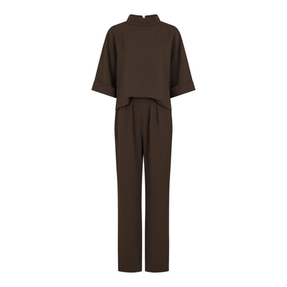 NEO NOIR - BROWN ARLO CREPE JUMPSUIT