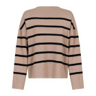 NEO NOIR - KHAKI SHANA STRIPE KNIT BLOUSE