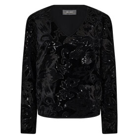 MOS MOSH - BLACK MMALFI FLOWER BLOUSE