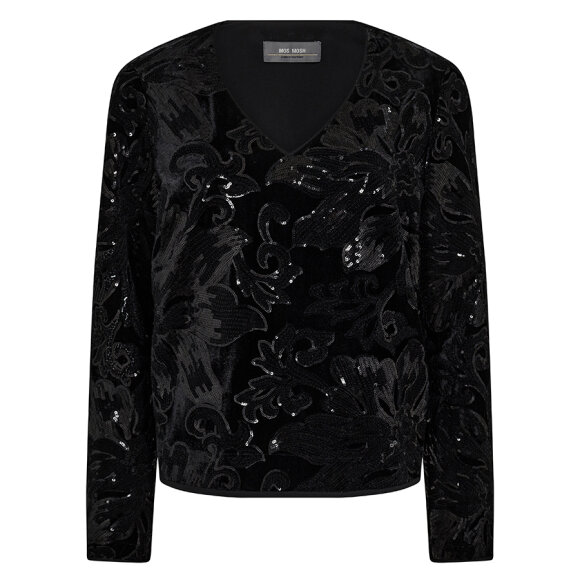 MOS MOSH - BLACK MMALFI FLOWER BLOUSE