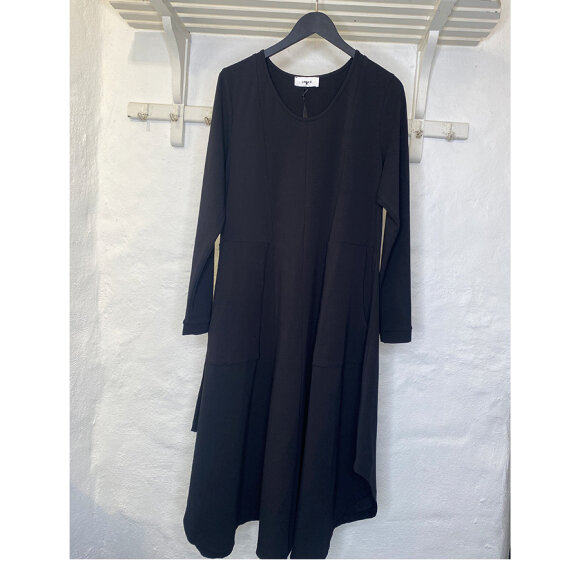 LINEA G - SORT RIE JERSEY KJOLE