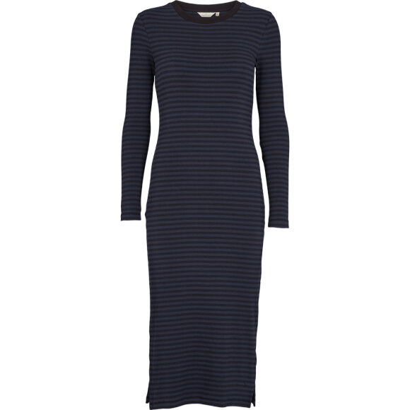 BASIC APPAREL - BLACK/NAVY LUDMILLA LONG DRESS