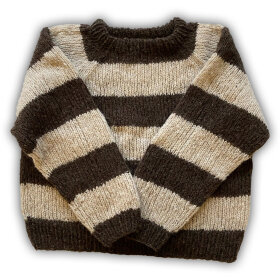 COFFEE BEANIES - STRIPED BROWN NO WASTE SWEATER