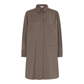 FRAU - WALNUT LYON LS LONG WOOL SHIRT