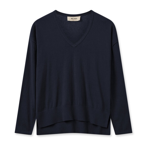 MOS MOSH - SAL NAVY MMTANI V-NECK KNIT