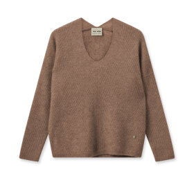 MOS MOSH - CINNAMON MMTHORA V-NECK KNIT