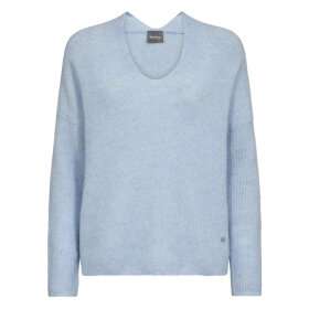 MOS MOSH - CASH BLUE MMTHORA V-NECK KNIT