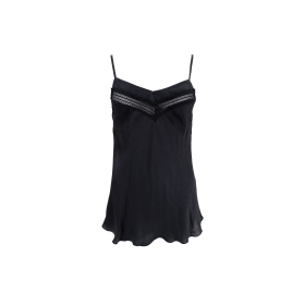 BLACK COLOUR - BLACK BCLOU SATIN STRAP TOP