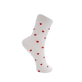 BLACK COLOUR - WHITE W RED BCHEART SOCK