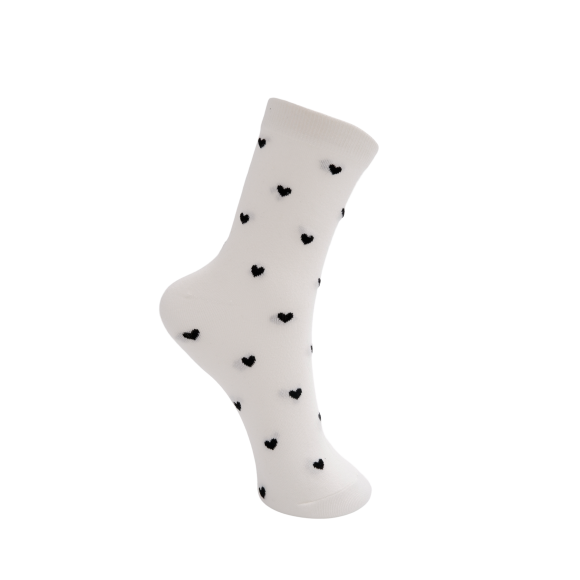 BLACK COLOUR - WHITE W BLACK BCHEART SOCK