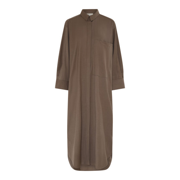 FRAU - WALNUT LYON LONG WOOL DRESS