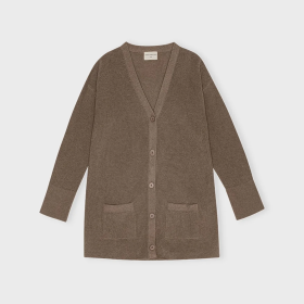 MOSHI MOSHI MIND - TAUPE MEL JENKA RIB KNIT CARDI