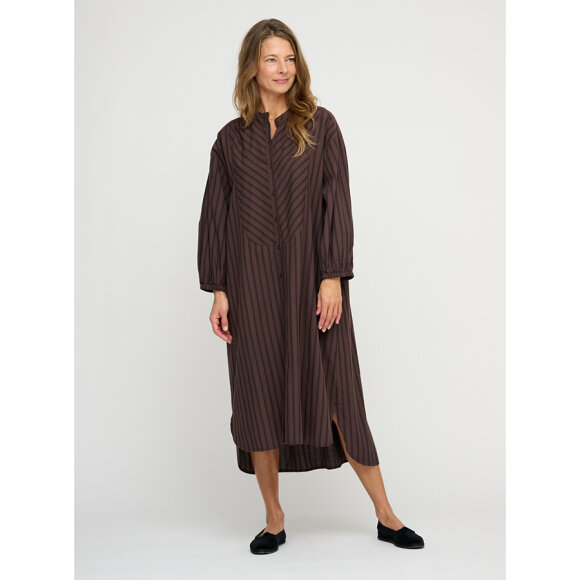 MOSHI MOSHI MIND - BROWN/BLACK LAUREN SHIRTDRESS