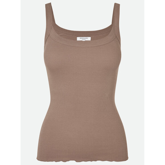 ROSEMUNDE CPH - DARK SAND ORG COTTON STRAP TOP