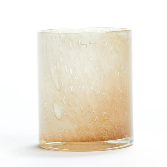 HÅNDPLUKKET - BEIGE BUBBLES UNIKA GLAS