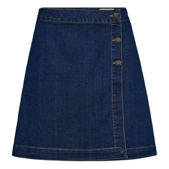 FREEQUENT - MED BLUE DENIM FQLORI-SKIRT