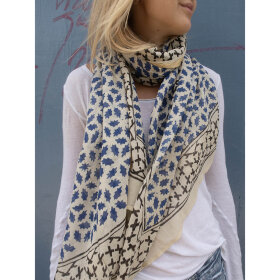 CRAFT SISTERS - BLUE BAGRU SCARF