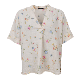 BLACK COLOUR - FLOWER BCMELINA SS LINEN BLOUS