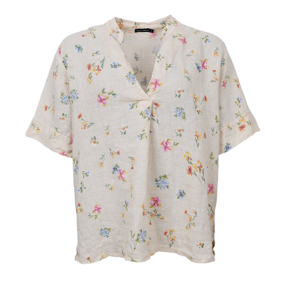 BLACK COLOUR - FLOWER BCMELINA SS LINEN BLOUS