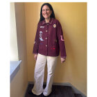 SISSEL EDELBO - BURGUNDY ORG COTTON MY JACKET