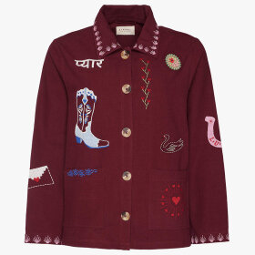 SISSEL EDELBO - BURGUNDY ORG COTTON MY JACKET