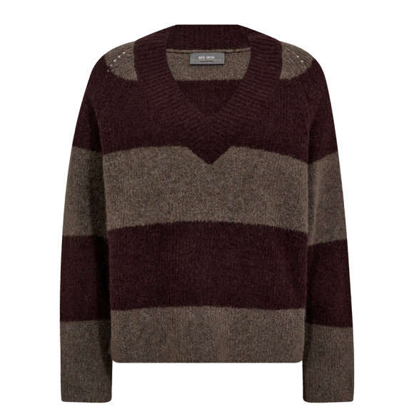 MOS MOSH - FUDGE MMTACI STRIPE LS V-NECK