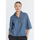 FREEQUENT - MED BLUE DENIM FQLISEA-BLOUSE