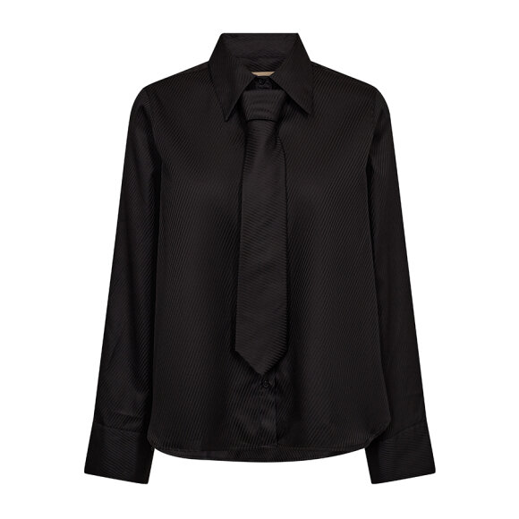 MOS MOSH - BLACK MMAYEN STRIPE SHIRT