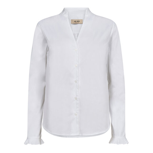 MOS MOSH - WHITE MMHASSIE PLEAT SHIRT