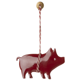 MAILEG - Metal ornament, Gris - Rød