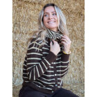 BLACK COLOUR - MOCCA BCDELL STRIPED KNIT CARD