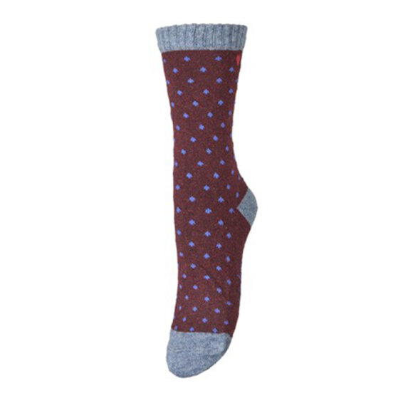 BECKSÖNDERGAARD - Fig Red Dotted Wola Sock