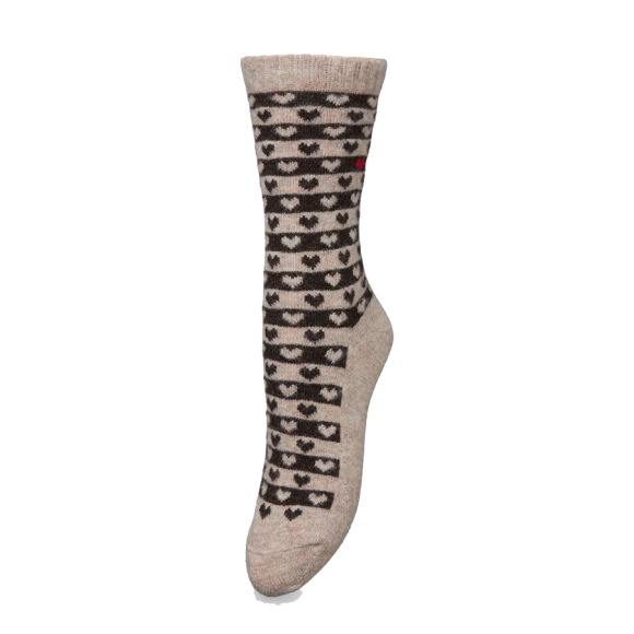 BECKSÖNDERGAARD - Soft Beige Heart Wola Sock