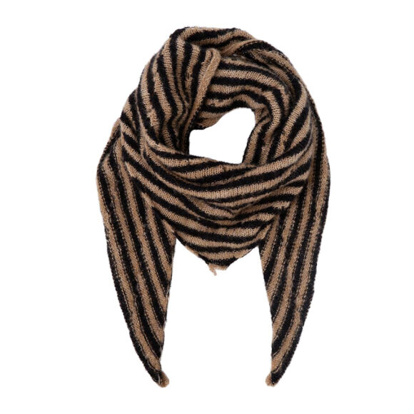 BLACK COLOUR - BLACK BCDELL MINI STRIPE SCARF