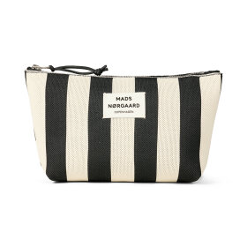 MADS NØRGAARD - BLACK KNIT STRIPE MAKE UP BAG