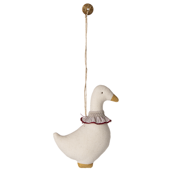 MAILEG - Stof ornament, Gås - Rød krave